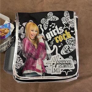 NWT DISNEY MILEY CYRUS HANNAH MONTANA LUNCHBAG W/WATER BOTTLE 8" X 9"